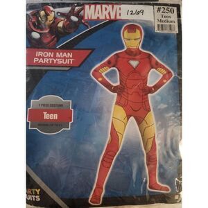 Marvel IRON MAN PartySuit 1 pc Full Body Suit with Mask Costume Teen M up to 5'